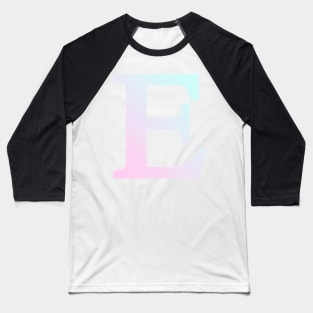 The Letter E Blue and Pink Gradient Baseball T-Shirt